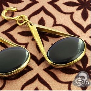 Brass + Rainbow Obsidian Pendulum Dangles